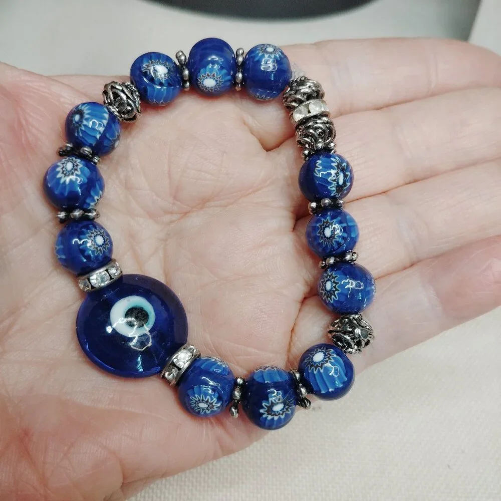 Handmade Evil Eye Glass Bracelet